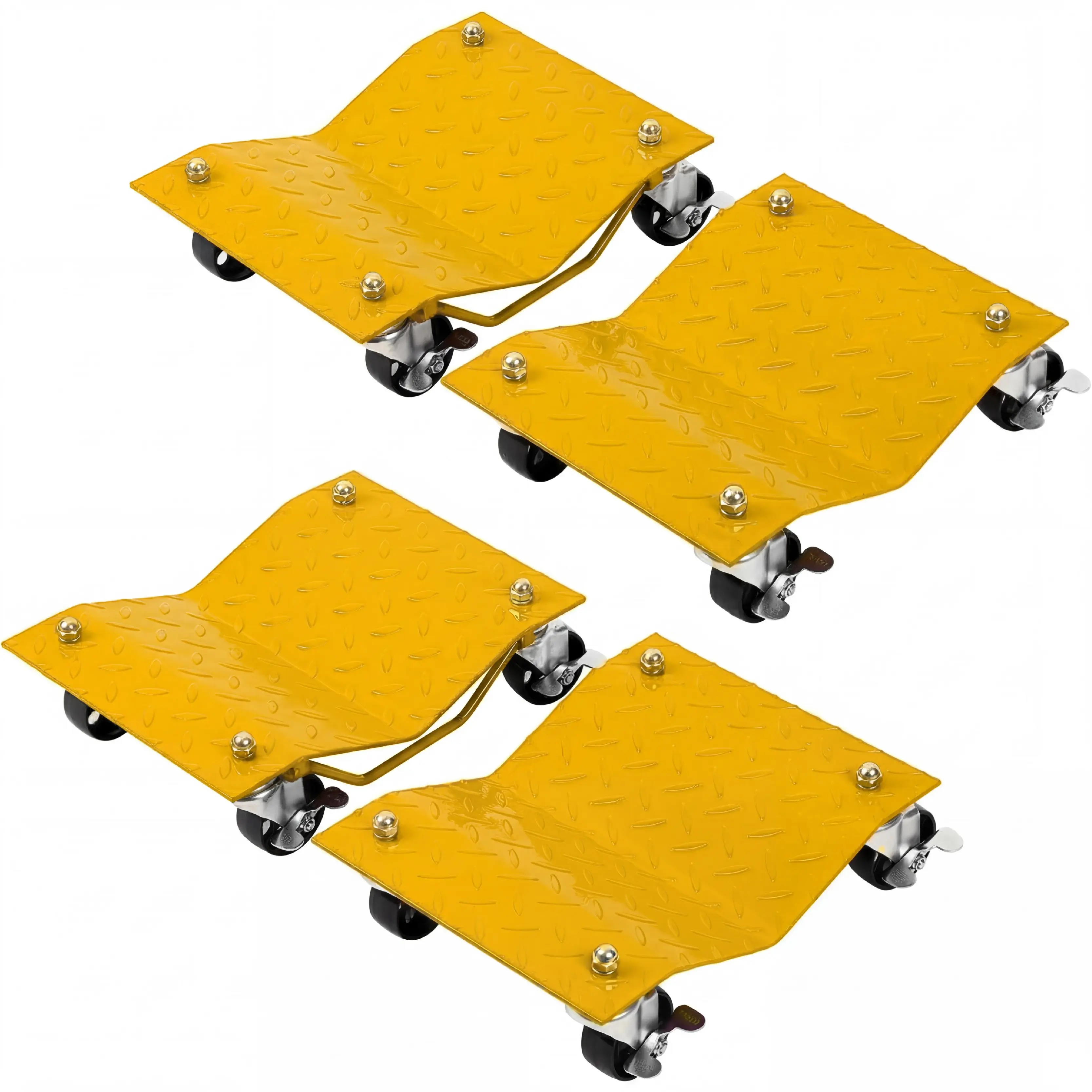 Garvee Heavy Duty Car Wheel Dolly Set – 4000 lbs & 3000 lbs Capacity – 360° Rotating Wheels, Secure Lock for Safe Vehicle Moving – Ideal for Garage, Auto Repair, Black & Red