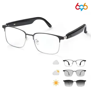 Ai Bluetooth-compatible Audio Wireless Smart Glasses, Blue Light Blocking Lens, Open Ear Microphone, Photochromic Lenses, Wearable Sports Entertainment