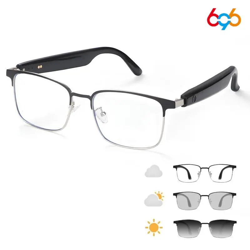 Ai Bluetooth-compatible Audio Wireless Smart Glasses, Durable, Blue Light Blocking Lens, Open Ear Microphone, Photochromic Lenses, Wearable Sports Entertainment, Multifunctional Smart Glasses, Wearable Tech Glasses, Smart Music Glasses