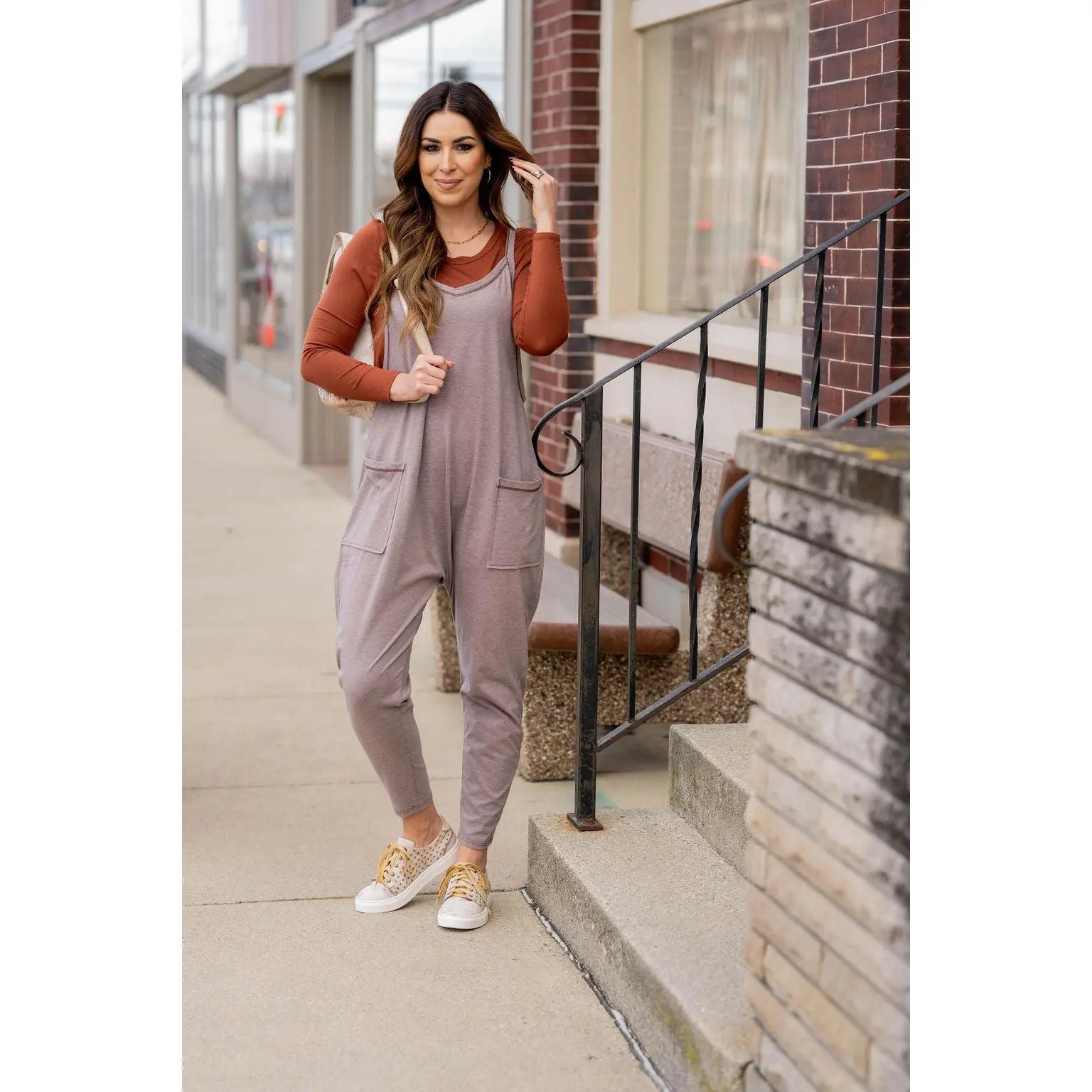 Raw Stitched Sweatshirt Jumpsuit