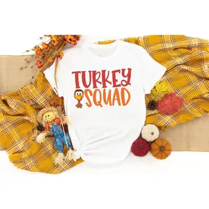 Turkey Squad Shirt,Thanksgiving T Shirt, Fall T Shirt, Autumn T Shirt for Women, Thanksgiving Top Thankful Top Fall Fashion Women Shirt