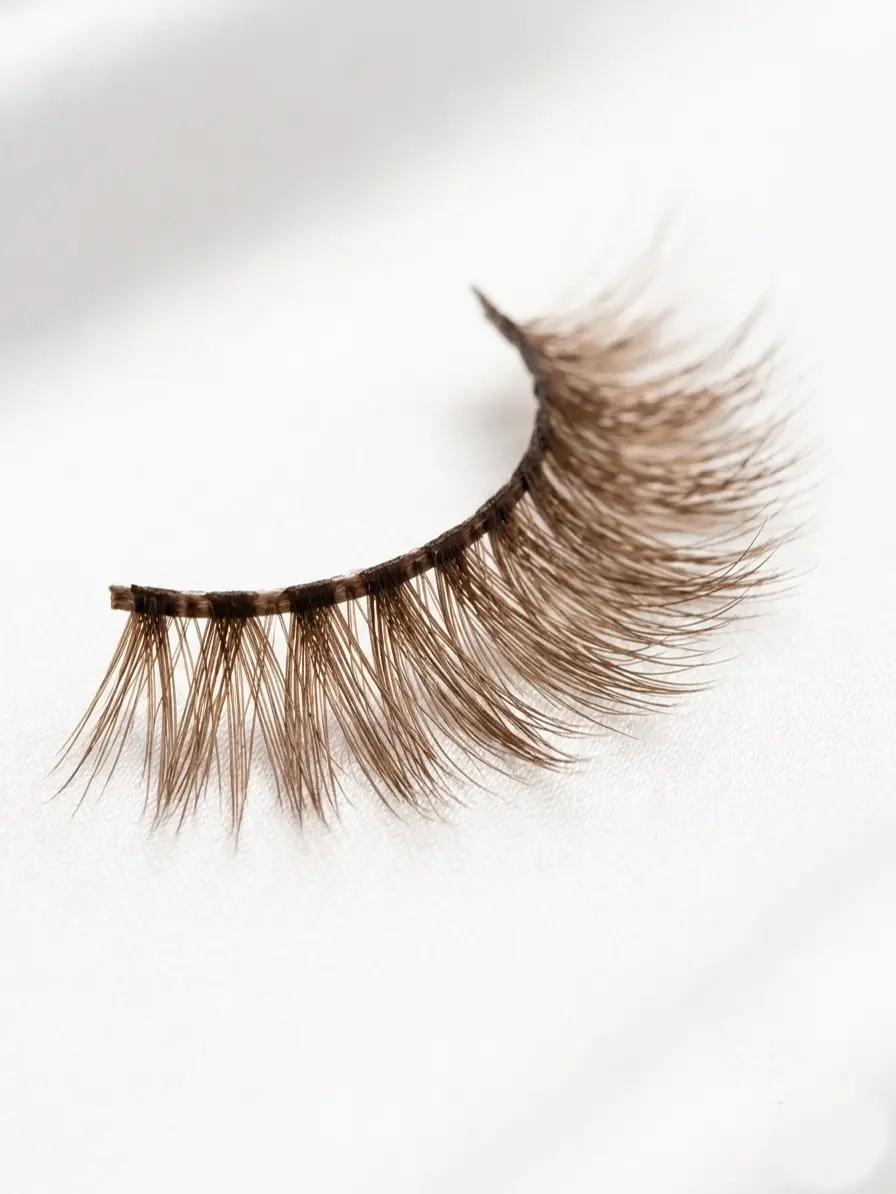 Brown Faux Strip Eyelashes Style 15