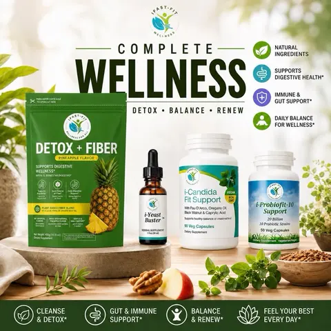 IFastFit Men’s Ultimate Gut Cleanse Bundle, Plus Fiber & Candida Cleanse Herbal Supplement for Digestive Health Support