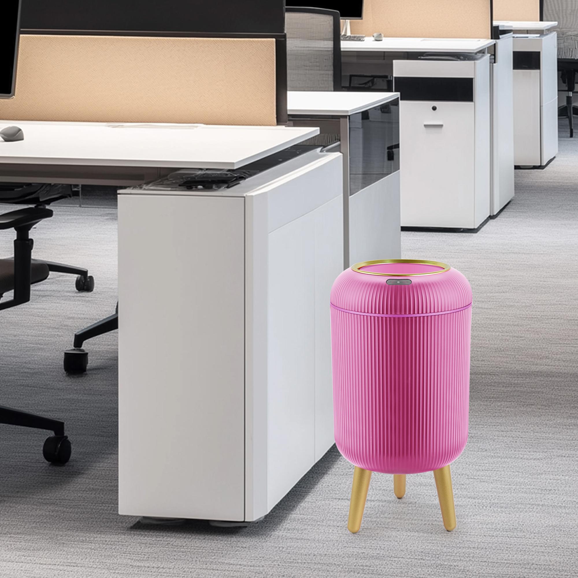 Pukomc Smart Sensor Waterproof Trash Can - Flip Top, Cute Nordic Style Design Springtok Homewares Space Saving Bins White Automatic Dispenser Bathroom Accessories