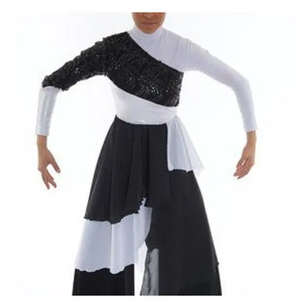 Warrior Bride Black and White Praise Dance Ephod