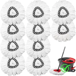 10 Pack Mop Replacement Heads Compatible with O-Cedar Triangle Swivel Mops, Microfiber Spin Mop Refills for Deep Cleaning, Reusable Machine Washable Mop Heads, Easy to Replace Floor Cleaning Accessories