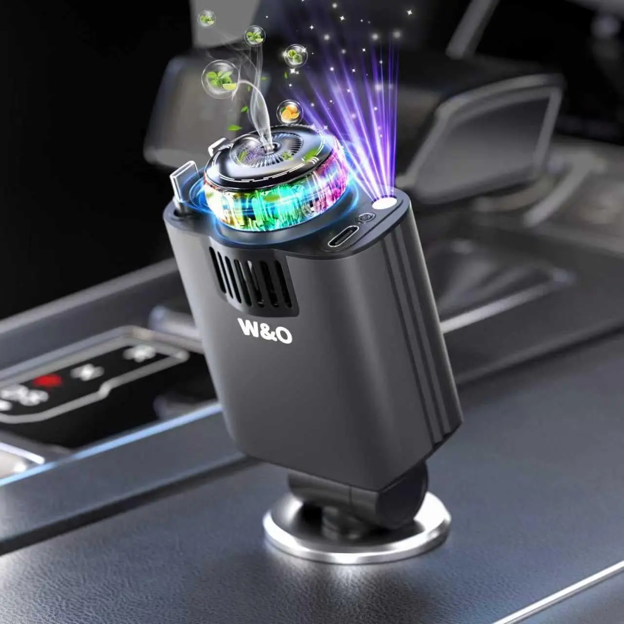 Retractable Car Charger with Aromatherapy and Starlight, 5 in 1 USB C Car Charger Adapter, 69W Fast Charging Cars Phone Chargers, Cars Air Freshener Compatible with iPhone 16 15 14 13 12 and Android