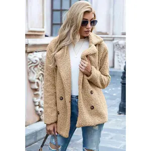 Full Size Lapel Collar Sherpa Coat