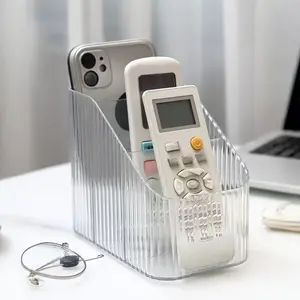 Multifunctional Remote Control Holder, Durable Plastic Desktop Storage Stand, Fits 4 Remotes and Glasses, Anti-Slip Base, All Seasons