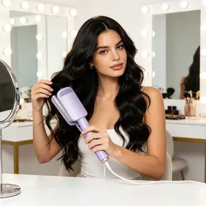 Wave Hair Crimper & Curling Wand for Beach Waves with Ionic Technology, Dual Voltage & Lightweight Design, Reduces Frizz & Damage, Perfect for Travel