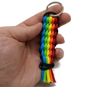 Rainbow Keychain - Made with Nylon Parachute Cord - Durable - ARMY Veteran Hand-made