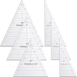 3 Set Tall Triangle Rulers for Quilting 6 8 10 Inch Wedge Triangle & Wing Quilting Rulers and Templates  Quilt Templates for Sewing Layer Cake Patchwork   DIY Craft