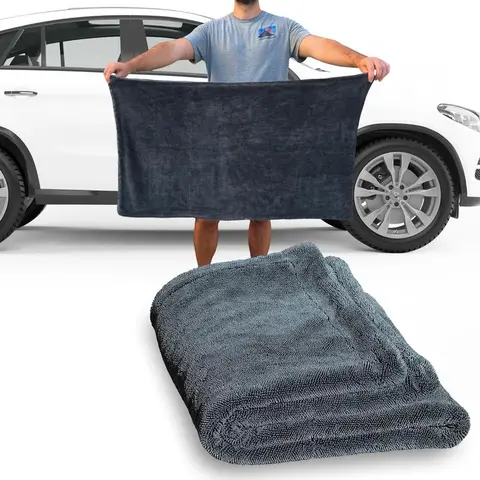 DEXH Microfiber Car Drying Towel, 1300gsm 24*36 in, Car Wash Supplies, Mega Drier with Twisted-Loop Microfiber Material, Edgeless Auto Detailing Tool, Lint-Free Finish, Durable for Multiple Washes, Gentle on Paint (Trucks, SUVs)