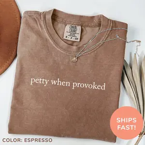 Comfort Colors Petty When Provoked Shirt, Funny Adult Humor Shirt, Sarcastic Shirt, Funny Shirt, Trendy Shirt, Funny Gift for Women
