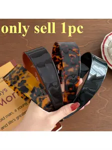 New Korean acetic acid leopard print headband fashion temperament thickened wide edge non-slip headband women's French versatile Zigzag Headband Hair Accessories