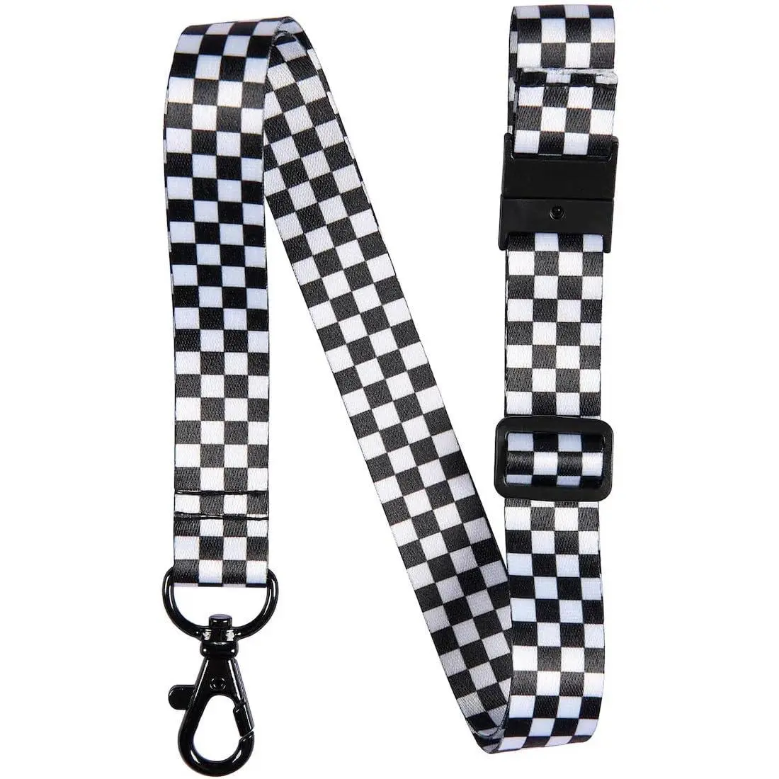 Checkered lanyard keychain-checkered flag ID lanyard for keys badge fob-ID holder keychain for Women Men gift