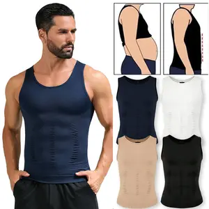 Mens Compression Shirt, Tummy Control Vest, Seamless Menswear Body Shaper, Breathable Lightweight Stretchy Comfortable Activewear Workout Tank Tops Smooth Undershirt Soft Suits,Shapewear