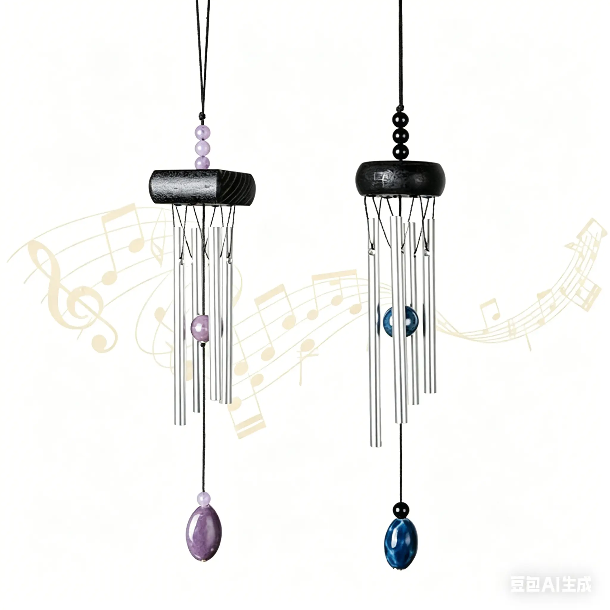 2-Pack Durable Portable Metal Wind Chimes - Decorative Specialty Kitchen Utensil Accessory, Creative Look, Enhances Soundscape with Calming Sound for Home Garden
