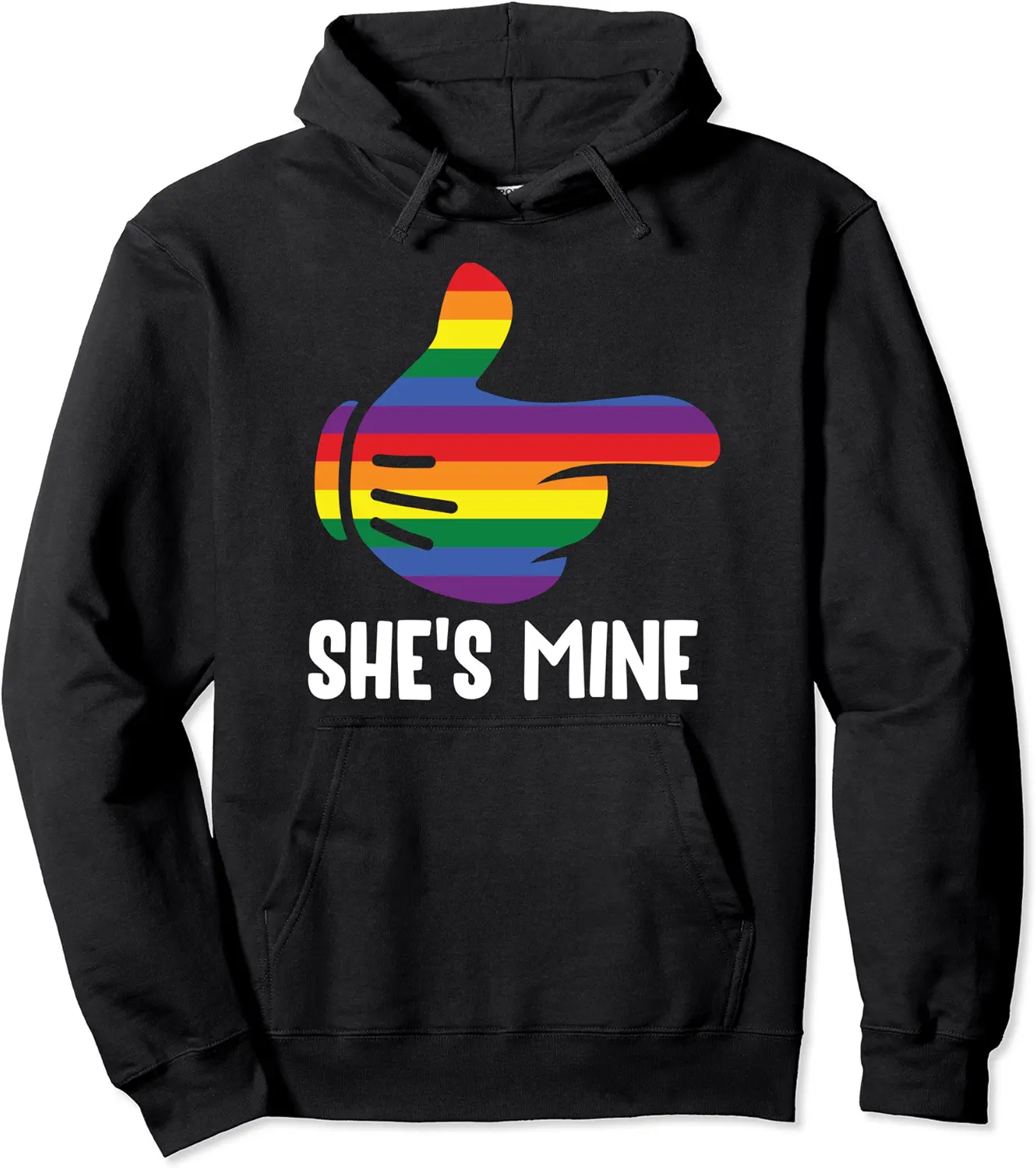 She's Mine Lesbian Couple Rainbow LGBT Pride Matching Funny Pullover Hoodie - Mohamedab Shop 30B07YTHS11F