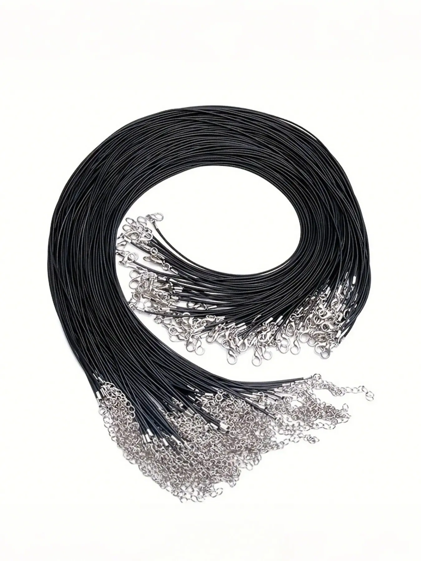 50pcs Wax Cord Necklace Chain, Adjustable Chain, 1.5mm Diameter, 45cm (18 Inch) Leather Rope for DIY Jewelry Making, DIY Beading Accessories, Pendant String Accessories