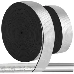 2PCS Outdoor Pipe Insulation Wrap, 2IN x 33FT Pipe Insulation Foam Tape, Self-Adhesive Insulating Foam Tape for Winter Freeze Protection for Cold and Hot Water Pipes, Reduce Heat Loss