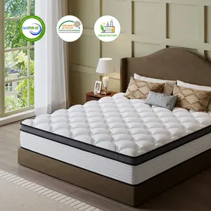 Two-tone color-block memory foam mattress, available in 8", 10", 12", and 14"; single/full/queen/king sizes; boxed mattress combining memory foam and spring; medium firmness; breathable, odorless mattress. summergarden
