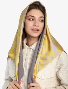 Art Silky Headscarf Yellow Zebra animal print