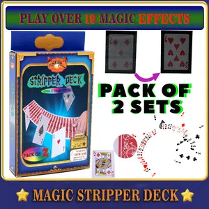 Marked Stripper Deck Cards Magic Card Tricks with The Ultimate Wow 3.0 Tricks Change Twice Card Gimmick Close Up Magic Props, Trapezoidal Playing Cards for Beginner to Professional–Over 19 Magic Effects Appearing, Teleporting, Transforming Miracles & More