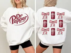 Dr Pepper sweatshirt, Regular Dr. Pepper, pop sweatshirt, soda sweatshirt, Dr. Pepper Lover,Diet Coke Bow Sweatshirt, Drink With Bow Sweatshirt, Coca Cola Shirt, Just a Girl Who Loves Diet Coke, Weatercolor Bow, Gift For Her Sweaters Womenswear Hoodie Top