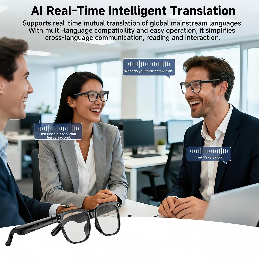 AI Travel Assistant: Smart glasses that support Bluetooth, video recording, UV protection, and real-time multilingual translation
