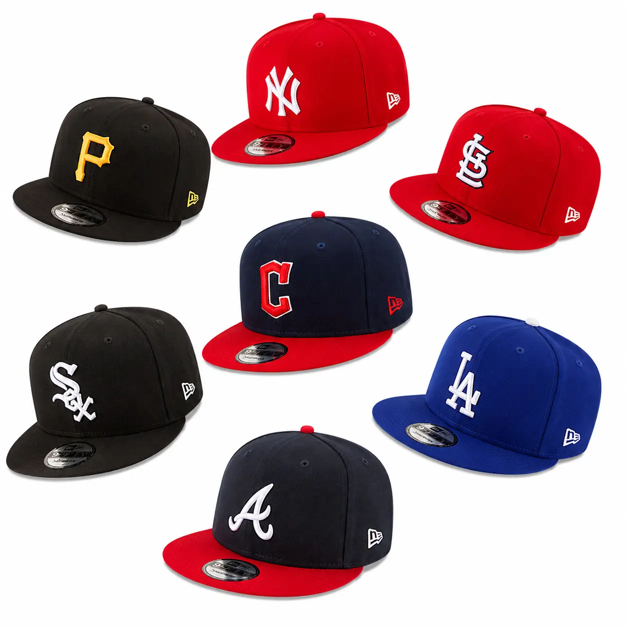 NEW ERA 59FIFTY MLB Flat Brim Snapback Cap, Hiphop Streetwear Style, Youthful Active Sportswear, Multiple MLB Teams