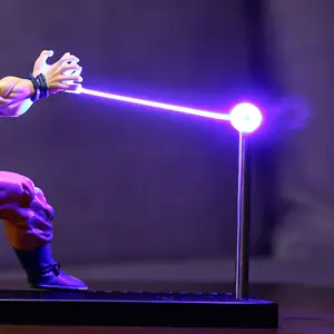 DBZ Cartoon Style Yellow Hair Warrior Modeling Laser Wave, Cool Desktop Decoration Nightlight, Collectible Action Doll Model, Is A Collection Of home Decoration And Gifts For Anime Fans.