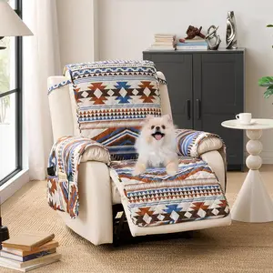 Boho Printed Quilted Water-Repellent Washable Pet Friendly Recliner Chair Covers for 22" Recliner, Bohemia