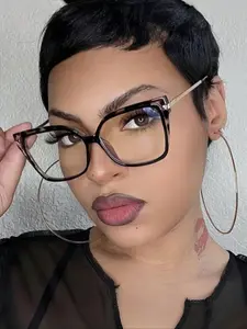 Retro Leopard Pattern Cat Eye Frame Eyeglasses, Anti-blue Light Eyeglasses for Women & Men, Fashion Eyeglasses for Work, Daily Decor, Perfect for Student Daily Use, Trendy Frames