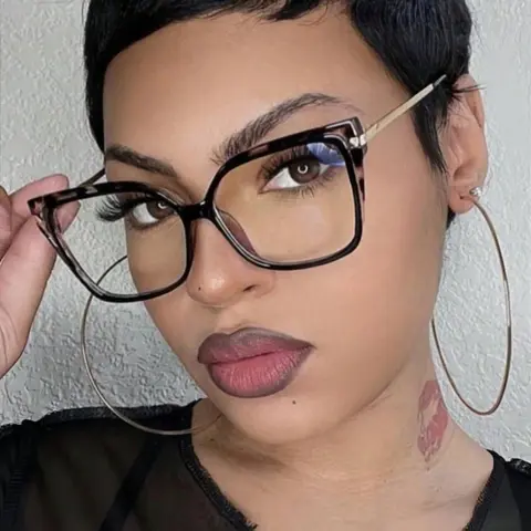 Retro Leopard Pattern Cat Eye Frame Eyeglasses, Anti-blue Light Eyeglasses for Women & Men, Fashion Eyeglasses for Work, Daily Decor, Perfect for Student Daily Use, Trendy Frames, Fashionable Frames Glasses, Fashion Eyewear