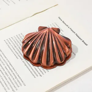 Vintage Shell Metal Book Clip, Reading Accessory for Book Lovers, Fashionable Student Stationery, Page Marker, Book Accessories, Teacher Office Supplies
