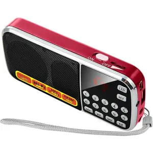 Small Radios Portable AM FM:  Radio Support USB Flash Disk/ SD Card MP3 Playback TF Card Slot Digital Buttons Bass Diaphragm Pocket Radio with Excellent Reception and Sound Quality