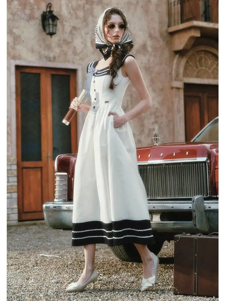 Sailor Love Letter Dress (Navy)