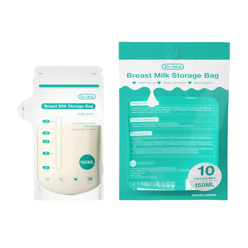 10pc/30pc/100pc Breast Milk Storage Bags, 150ML Breastmilk Pumps, Space-Saving Flat Design, Self-Standing Zipper Closure, Milk Storage Containers Feeding