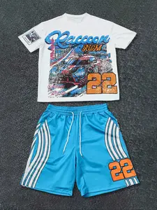 Men's Short Sleeve T-Shirt & Gym Shorts Set, Casual Fashion, Comfortable Fit, Trendy Design, Daily Wear Essential