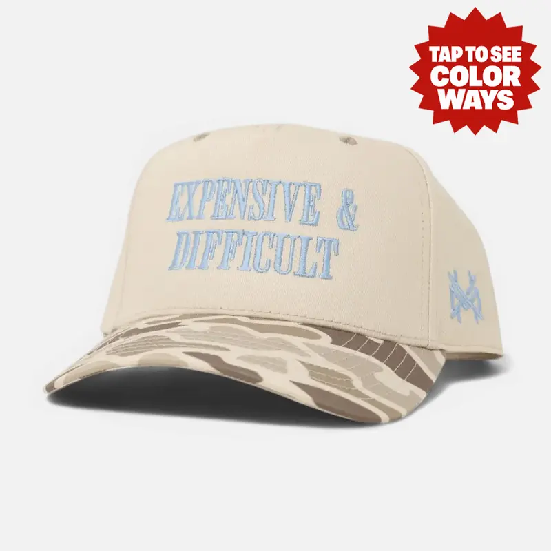 Expensive & Difficult MadHatter’s Embroidered SnapBack Adjustable (Up To A Size 8 Head) Premium Trucker Hat
