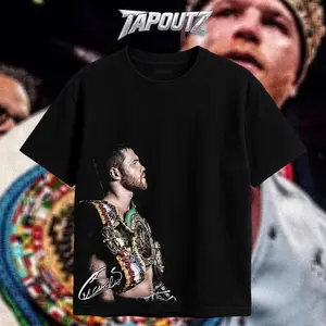 TAPOUTZ Canelo Alvarez Undisputed Heavy Cotton Boxing Double Sides Unisex T-shirt For Fight Fan P4P King Apparel Menswear Womenswear Gift For Fans DTG Breathable Printing Classic Soft