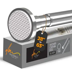 Stainless Steel Shower Curtain Rod Available in 4 Sizes Silver Spring Tension with Easy Installation, No Rust, Rust-Resistant