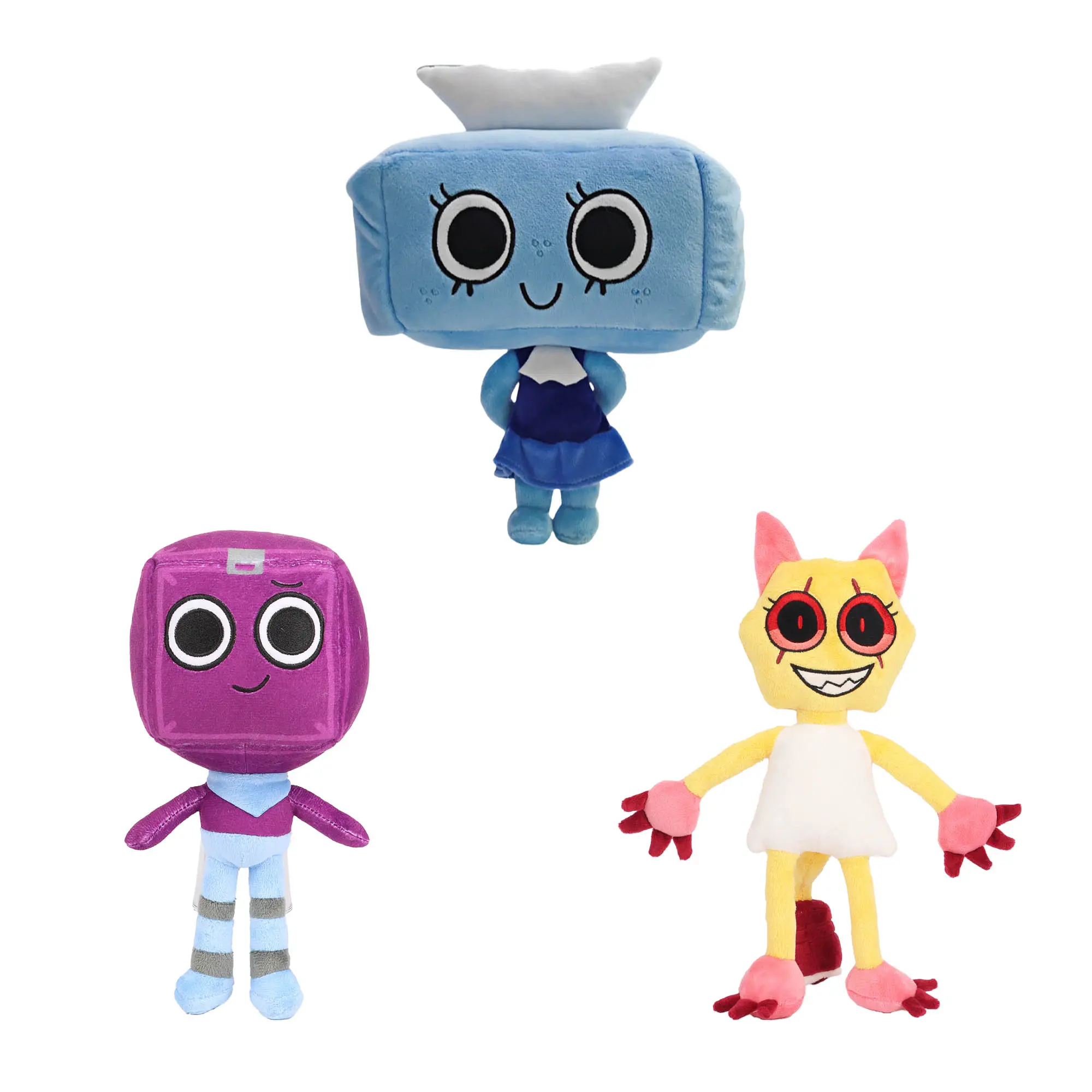 Dandy's World 3-PC Soft Stuffed Cuddly Doll Gift Set - Unique Plush Characters with Unique Charms, Gift-Ready Set, Video Games Fan Stress Relief Classic Novelty Toy for Play