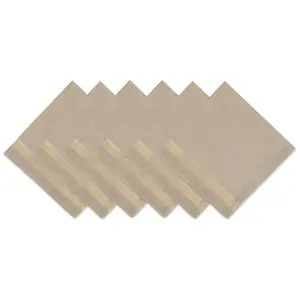 Design Imports Set/6 Gold Spar kle Stripe Napk ins