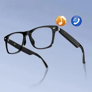 Smart Glasses Wireless Headphone Transparent Lens Anti-Blue Light for Music Calling Sports ABS Material Wearable Bluetooth-Compatible with Mic Daily Use smart bluetooth-compatible glass summervibes