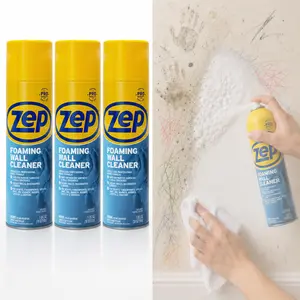 ZEP 18 oz. Foaming Wall Cleaner Household, No Scrub Spray Foam Wall Cleaner, Effortlessly Removes Scuffs & Grimy Fingerprints, ZEP Formula Requires No Rinsing or Scrubbing, Works Quickly on Painted Surfaces Woodwork Tile