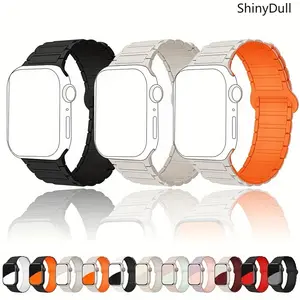 Magnetic Silicone Band – Soft Adjustable Sport Strap for Apple Watch, Secure Fit & Comfortable, Fits 38–49mm