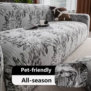 Universal Sofa Cover Protector, Elastic Sofa Slipcover, Elastic Anti-Scratch Pet Furniture Protection, Reusable for All Seasons, Fits 1-5 Seater Sofas