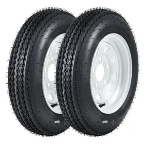 New Upgraded 2pcs 4.80-12 4.80x12 480-12 Durable Trailer Tires & Wheel Set - 5 Lug on 4.5” Bolt Pattern, Load Range C 6PR, 990LBS Capacity, White Modular Rim - For Utility, Boat, Camper Trailers - PCD: 114.3x5, Center Hole: 72, ET=0, 4.80-12 6PR 5 holes
